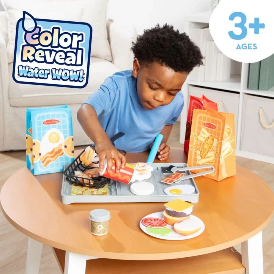 Set de joaca din lemn gratar cu schimbarea culorii Melissa and Doug 27 piese