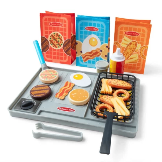 Set de joaca din lemn gratar cu schimbarea culorii Melissa and Doug 27 piese