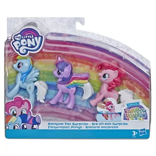 Set 3 figurine ponei cu codite curcubeu My Little Pony