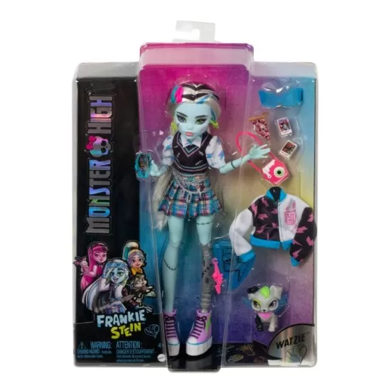 Papusa Monster High Frankie Stein cu animalut si accesorii Papusa Monster High Frankie Stein cu animalut si accesorii
