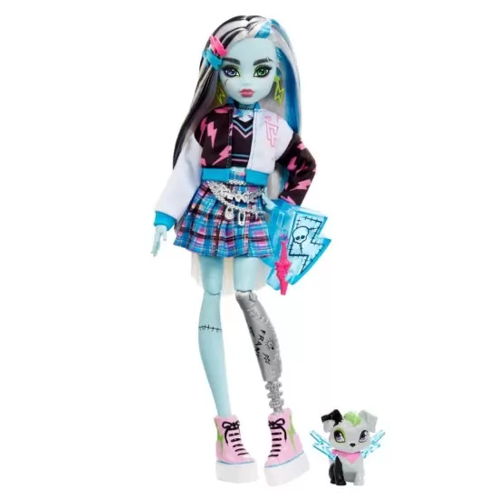 Papusa Monster High Frankie Stein cu animalut si accesorii Papusa Monster High Frankie Stein cu animalut si accesorii