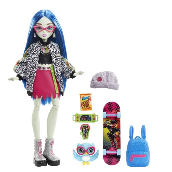 Papusa Monster High Ghoulia Yelps cu animalut si accesorii