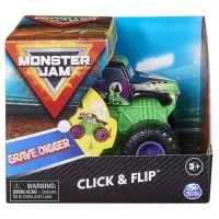 Masinuta Monster Jam Grave Digger seria Click and Flip scara 1:43