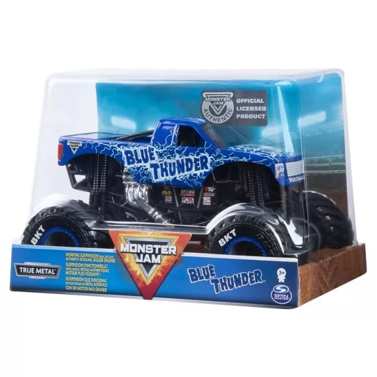 Masinuta metalica Monster Jam Blue Thunder scara 1:24