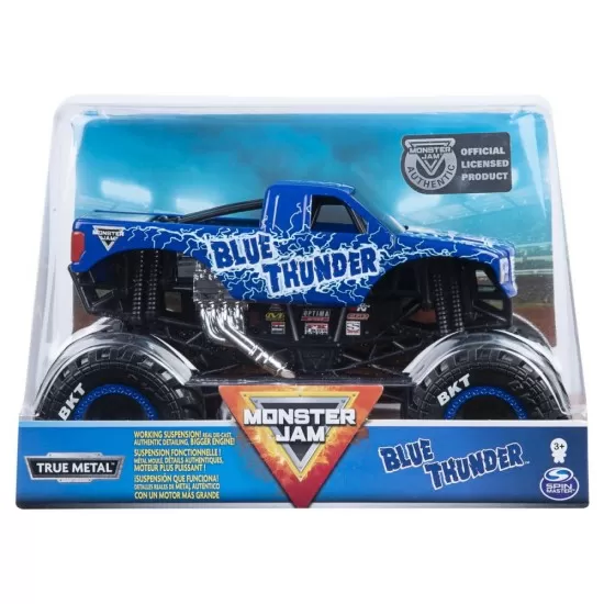 Masinuta metalica Monster Jam Blue Thunder scara 1:24