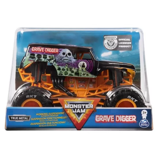 Macheta metalica Monster Jam Grave Digger scara 1:24 Macheta metalica Monster Jam Grave Digger scara 1:24