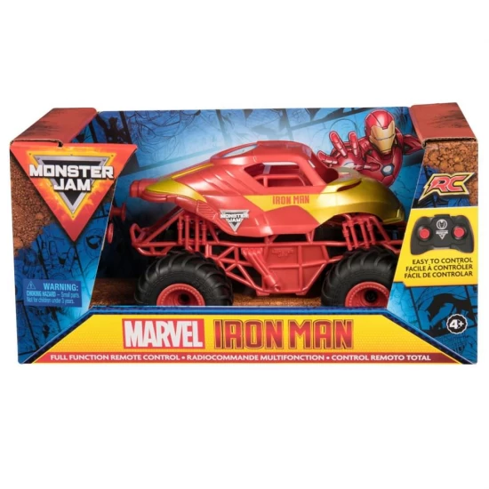 Camion gigant cu telecomanda Monster Jam Marvel Iron Man scara 1:24