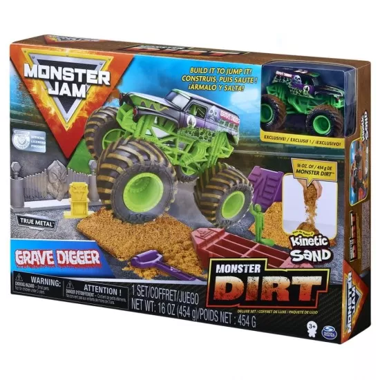 Set camioneta cu nisip si accesorii Grave Digger Monster Jam Set camioneta cu nisip si accesorii Grave Digger Monster Jam