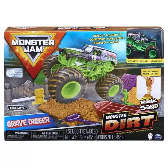 Set camioneta cu nisip si accesorii Grave Digger Monster Jam Set camioneta cu nisip si accesorii Grave Digger Monster Jam