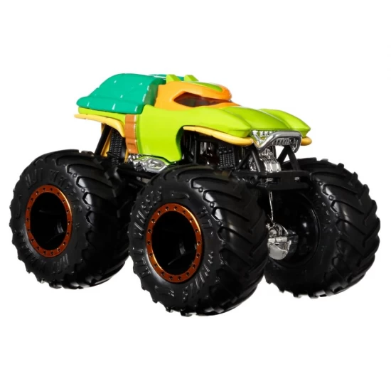 Set 2 masini Monster Truck Michelangelo si Donatello Hot Wheels scara 1:64