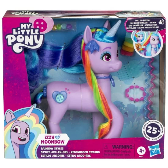 Set de joaca My Little Pony Izzy Moonbow si coafurile curcubeu Set de joaca My Little Pony Izzy Moonbow si coafurile curcubeu