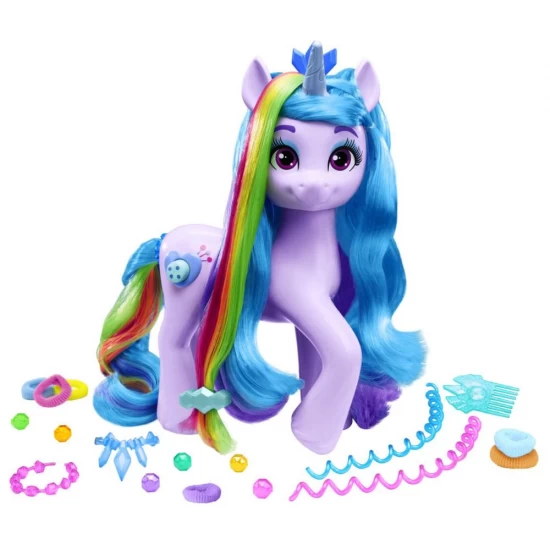 Set de joaca My Little Pony Izzy Moonbow si coafurile curcubeu Set de joaca My Little Pony Izzy Moonbow si coafurile curcubeu