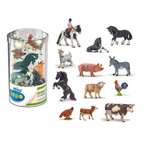 Set 13 minifigurine animale ferma Papo Set 13 minifigurine animale ferma Papo