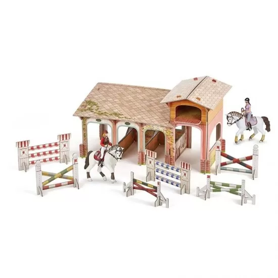 Set de joaca Poney Club boxa carton cu 4 figurine Papo Set de joaca Poney Club boxa carton cu 4 figurine Papo