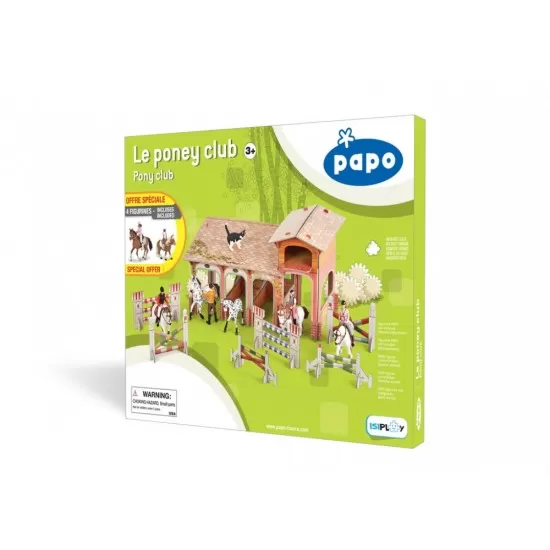 Set de joaca Poney Club boxa carton cu 4 figurine Papo Set de joaca Poney Club boxa carton cu 4 figurine Papo