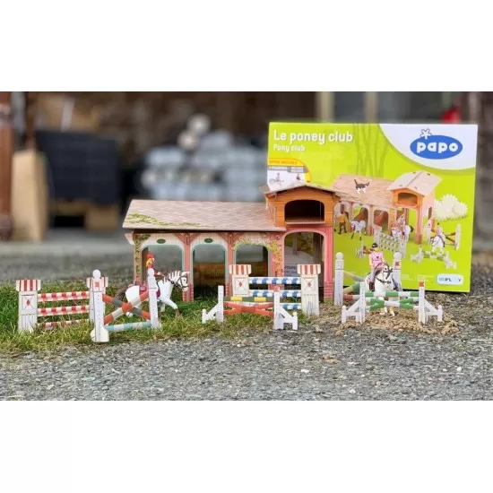 Set de joaca Poney Club boxa carton cu 4 figurine Papo Set de joaca Poney Club boxa carton cu 4 figurine Papo