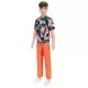 Papusa baiat Barbie Fashionistas Ken cu camasa cu imprimeu tropical Papusa baiat Barbie Fashionistas Ken cu camasa cu imprimeu tropical