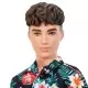 Papusa baiat Barbie Fashionistas Ken cu camasa cu imprimeu tropical Papusa baiat Barbie Fashionistas Ken cu camasa cu imprimeu tropical