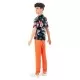 Papusa baiat Barbie Fashionistas Ken cu camasa cu imprimeu tropical Papusa baiat Barbie Fashionistas Ken cu camasa cu imprimeu tropical