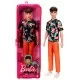 Papusa baiat Barbie Fashionistas Ken cu camasa cu imprimeu tropical Papusa baiat Barbie Fashionistas Ken cu camasa cu imprimeu tropical