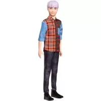 Papusa baiat Barbie Fashionistas cu camasa in carouri