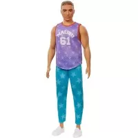 Papusa baiat Barbie Fashionistas cu maieu Malibu violet