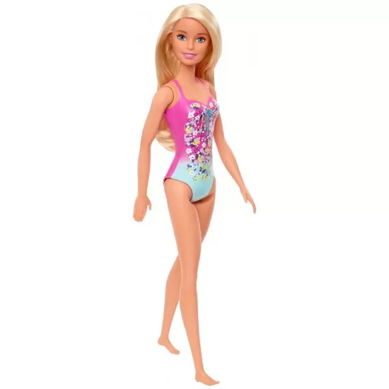 Papusa Barbie blonda cu costum de baie in doua culori Papusa Barbie blonda cu costum de baie in doua culori