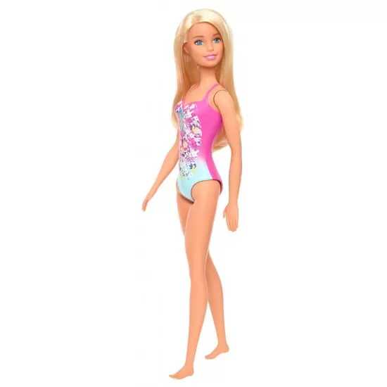 Papusa Barbie blonda cu costum de baie in doua culori Papusa Barbie blonda cu costum de baie in doua culori