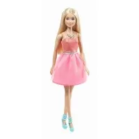 Papusa Barbie cu rochita roz deschis
