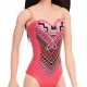 Papusa Barbie bruneta cu costum de baie cu modele geometrice Papusa Barbie bruneta cu costum de baie cu modele geometrice