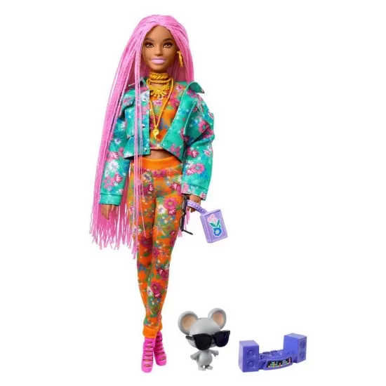Papusa Barbie Extra Style cu codite impletite