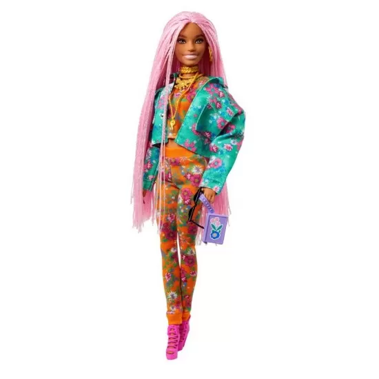 Papusa Barbie Extra Style cu codite impletite