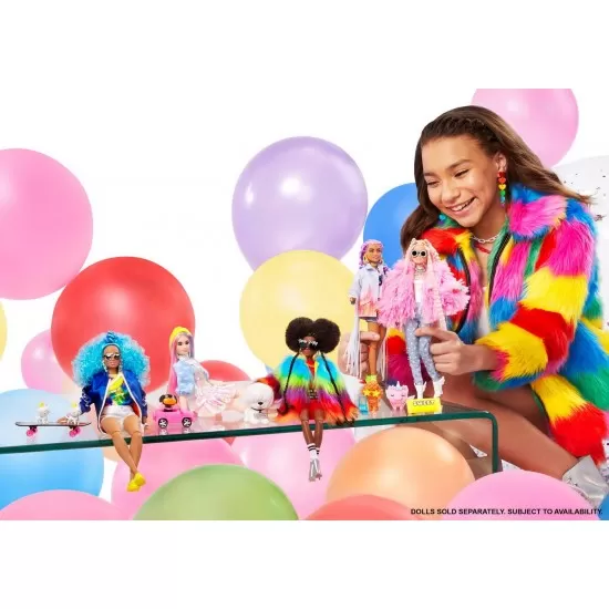 Papusa Barbie Extra Style Fluffy Pinky Papusa Barbie Extra Style Fluffy Pinky