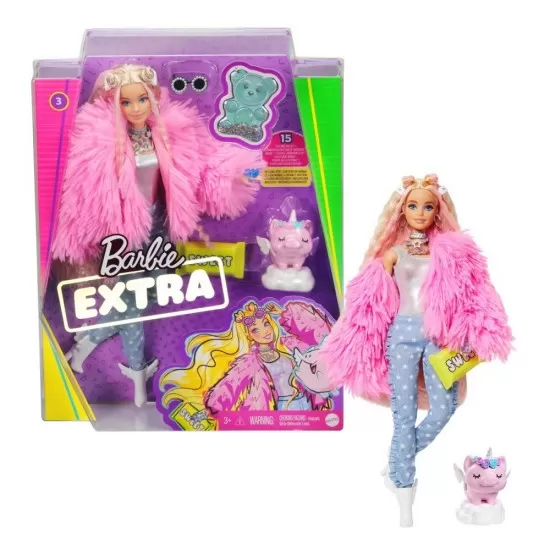Papusa Barbie Extra Style Fluffy Pinky Papusa Barbie Extra Style Fluffy Pinky