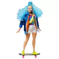 Papusa Barbie Extra Style cu par albastru carliontat