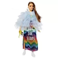 Papusa Barbie Extra Style cu rochie curcubeu