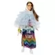 Papusa Barbie Extra Style cu rochie curcubeu Papusa Barbie Extra Style cu rochie curcubeu
