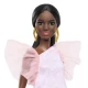 Papusa Barbie Fashionistas afro-americana cu rochie peach Papusa Barbie Fashionistas afro-americana cu rochie peach