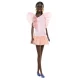Papusa Barbie Fashionistas afro-americana cu rochie peach Papusa Barbie Fashionistas afro-americana cu rochie peach