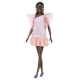 Papusa Barbie Fashionistas afro-americana cu rochie peach Papusa Barbie Fashionistas afro-americana cu rochie peach