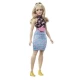 Papusa Barbie Fashionistas blonda cu borseta roz Papusa Barbie Fashionistas blonda cu borseta roz