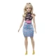 Papusa Barbie Fashionistas blonda cu borseta roz Papusa Barbie Fashionistas blonda cu borseta roz