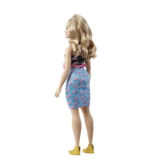 Papusa Barbie Fashionistas blonda cu borseta roz Papusa Barbie Fashionistas blonda cu borseta roz