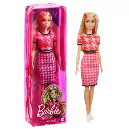 Papusa Barbie Fashionistas blonda cu tinuta casual roz Papusa Barbie Fashionistas blonda cu tinuta casual roz