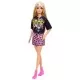 Papusa Barbie Fashionistas blonda cu tinuta de vara rock Papusa Barbie Fashionistas blonda cu tinuta de vara rock