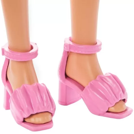 Papusa Barbie Fashionistas bruneta cu rochie mov Papusa Barbie Fashionistas bruneta cu rochie mov
