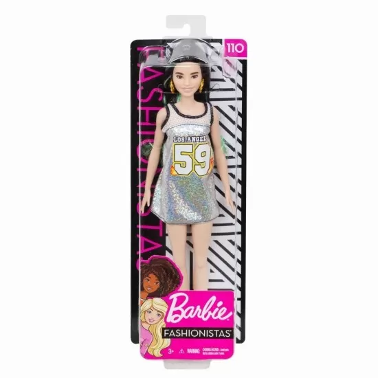 Papusa Barbie Fashionistas - Bruneta cu rochita sclipitoare Papusa Barbie Fashionistas - Bruneta cu rochita sclipitoare