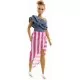 Papusa Barbie Fashionistas cu coc si hainute de schimb Papusa Barbie Fashionistas cu coc si hainute de schimb