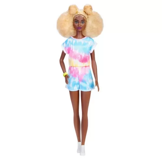 Papusa Barbie Fashionistas cu par afro blond Papusa Barbie Fashionistas cu par afro blond