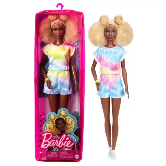 Papusa Barbie Fashionistas cu par afro blond Papusa Barbie Fashionistas cu par afro blond